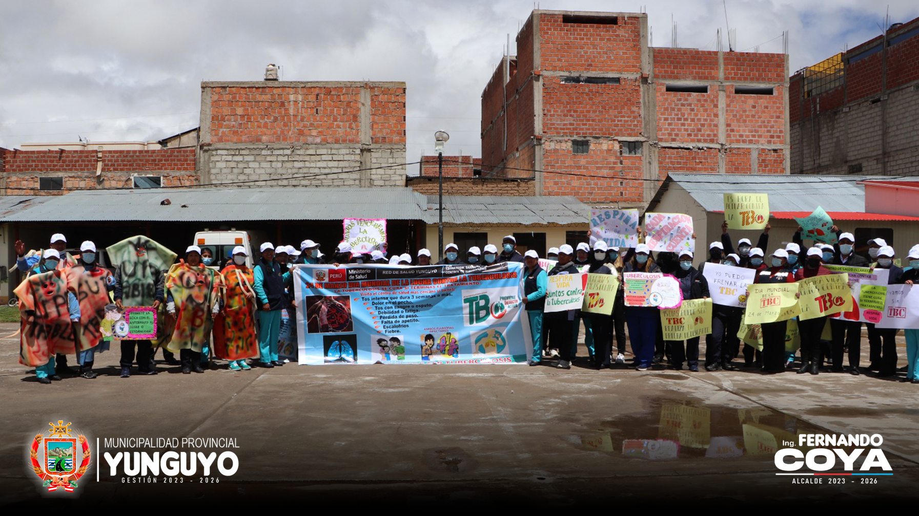 Municipio de Yunguyo participo en la marcha de sensibilización por el Día Mundial de la Lucha Contra la TBC