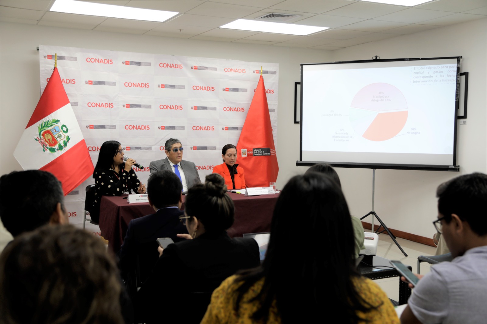 En la mesa de honor,  los ponentes del seminario a los Gobiernos regionales y locales están en la obligación de informar ante el Congreso de la República y el CONADIS la asignación y ejecución presupuestal en materia de discapacidad y accesibilidad.