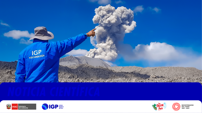 Vulcanólogo del IGP en visita de campo en las inmediaciones del volcán Sabancaya