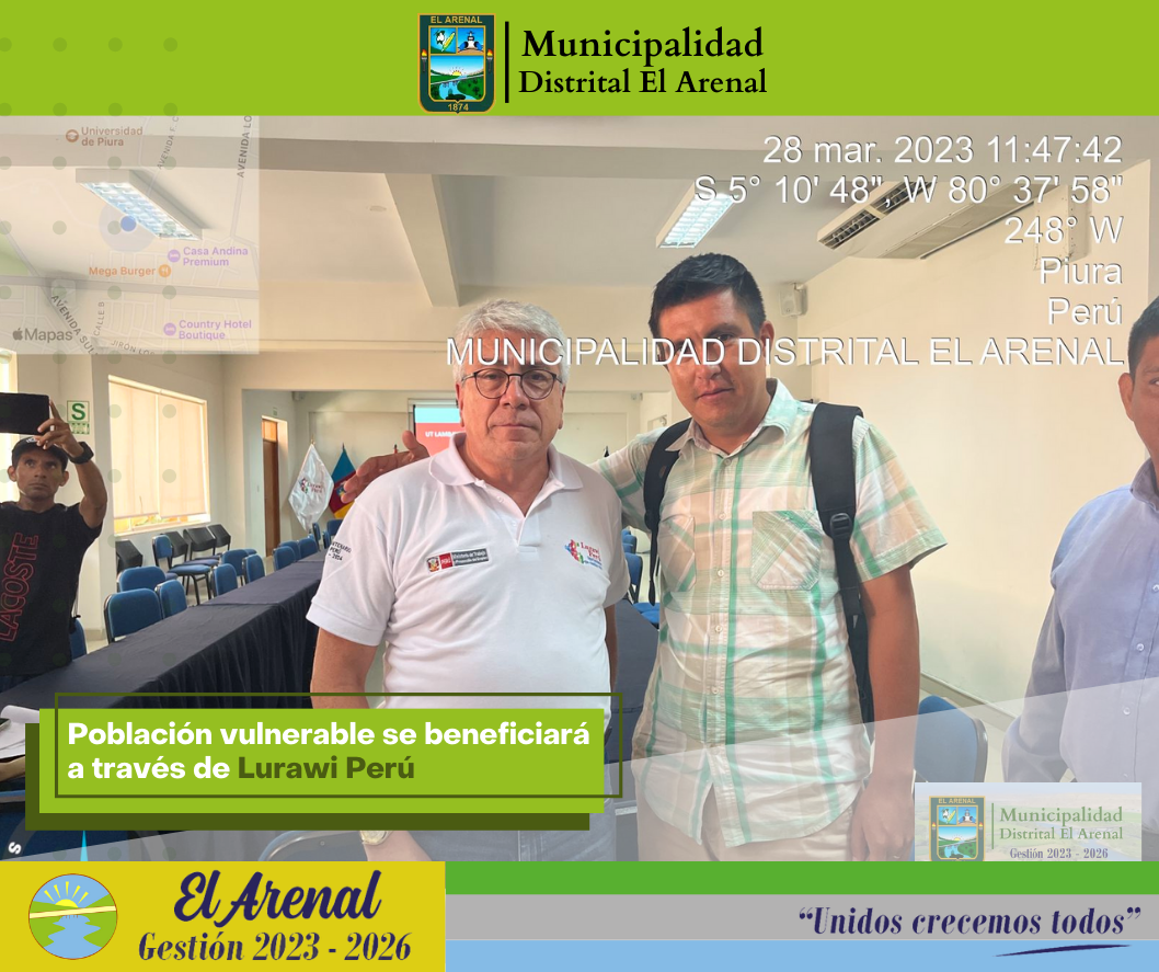 Foto del alcalde con el director de Lurawi Perú.
