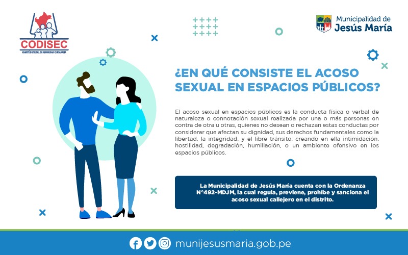Si ves un caso o eres víctima de acoso sexual, no dudes en denunciarlo en cualquier comisaría o Centro de Emergencia Mujer