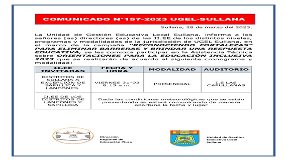 Comunicado N°157