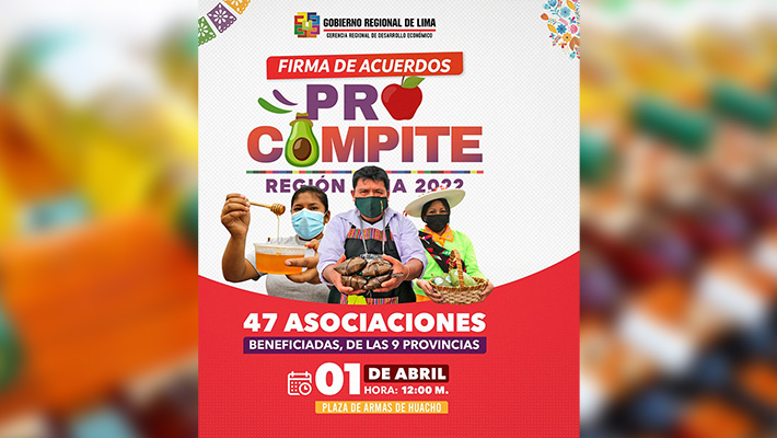 Gore Lima firmará acuerdo para el cofinanciamiento de planes de negocios a ganadores del Procompite