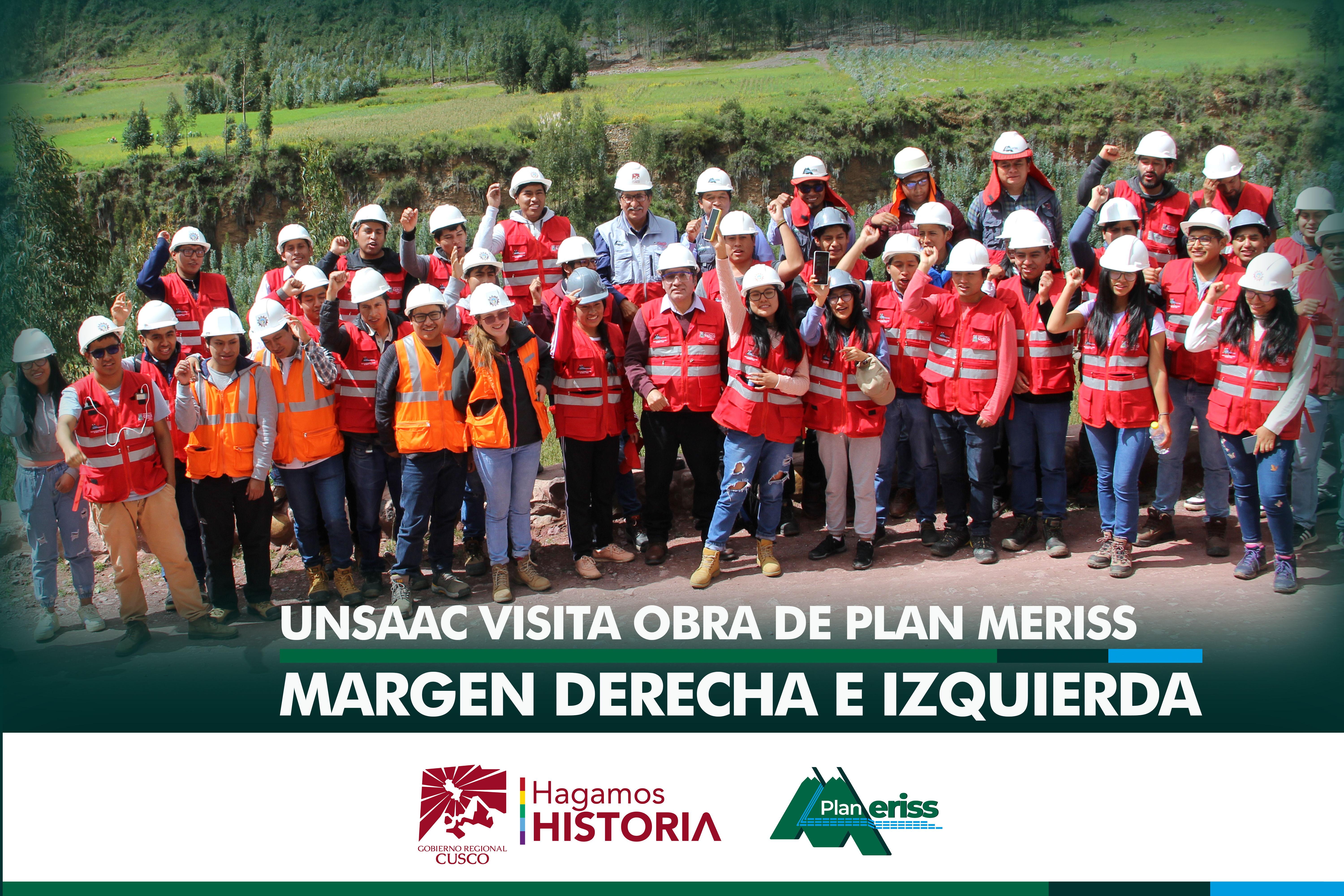 Plan MERISS, continúa con las visitas guiadas a las diferentes obras de riego que ejecuta en la presente gestión 2023 – 2026, es así que se realizó un recorrido con los estudiantes de ingeniería civil de la Universidad Nacional de San Antonio Abad del Cusco al proyecto Margen Derecha e Izquierda del Río Vilcanota, obra que a la fecha registra  95% de avance.
En la actividad participaron más de 40 estudiantes antonianos que en un primer momento fueron instruidos por el responsable de SSOMA de la obra, quien brindó  inducción sobre posibles riesgos que se puedan presentar en el desarrollo de la actividad, en seguida se visitó el almacén central Chupanhuaro, luego la bocatoma ubicada en el sector Yaucat, posteriormente se dirigieron a Quiquijana donde se visualizó la ejecución del sifón del mismo nombre, para luego verificar in situ el sifón Uchuymayo. 
Finalmente en el salón comunal de Urcos Pampa se realizó una capacitación a los estudiantes Antonianos,  donde el residente de obra Ing. Rildo Lozano Cusi, expuso sobre la ejecución de la obra Margen Derecha e Izquierda del río Vilcanota y brindó a los estudiantes especificaciones técnicas, datos estadísticos y elementos de importancia que se deben tomar en cuenta  para la ejecución de las obras de riego, es necesario indicar que la obra tiene un presupuesto mayor a los  118 millones de soles, que beneficiarán de forma directa a la provincia de Quispicanchi. 
El profesor de la UNSAAC junto a los estudiantes, manifestaron su agradecimiento con Plan MERISS por promover este tipo de visitas que afianzan los conocimientos en riego y fortalecen la educación en este sector, ya que es primordial que los saberes teóricos puedan ser complementados con la práctica, así también quedaron impresionados al observar que Plan MERISS, entidad líder en materia de riego en la región Cusco, ejecuta obras de gran envergadura. 
