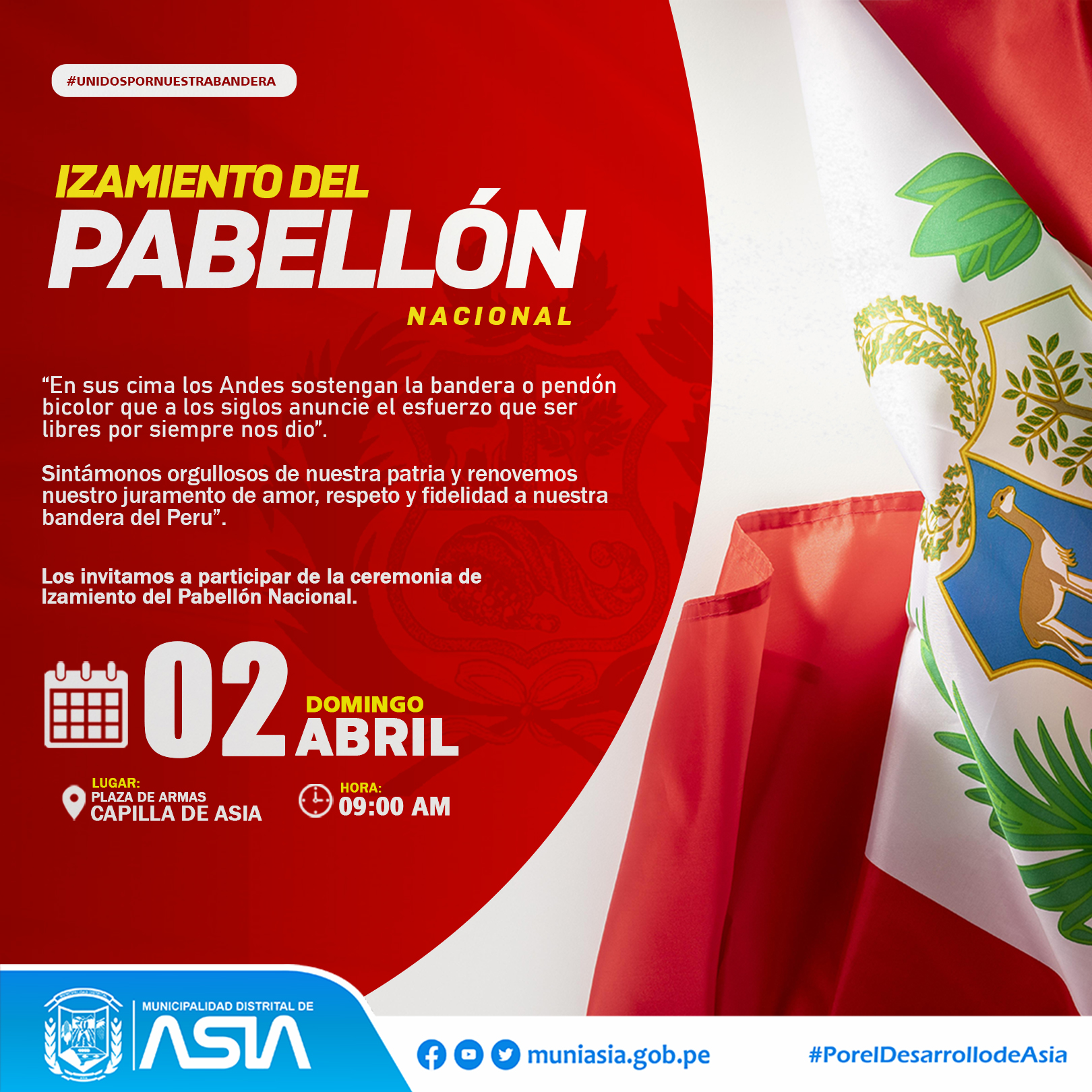 Izamiento del pabellón nacional