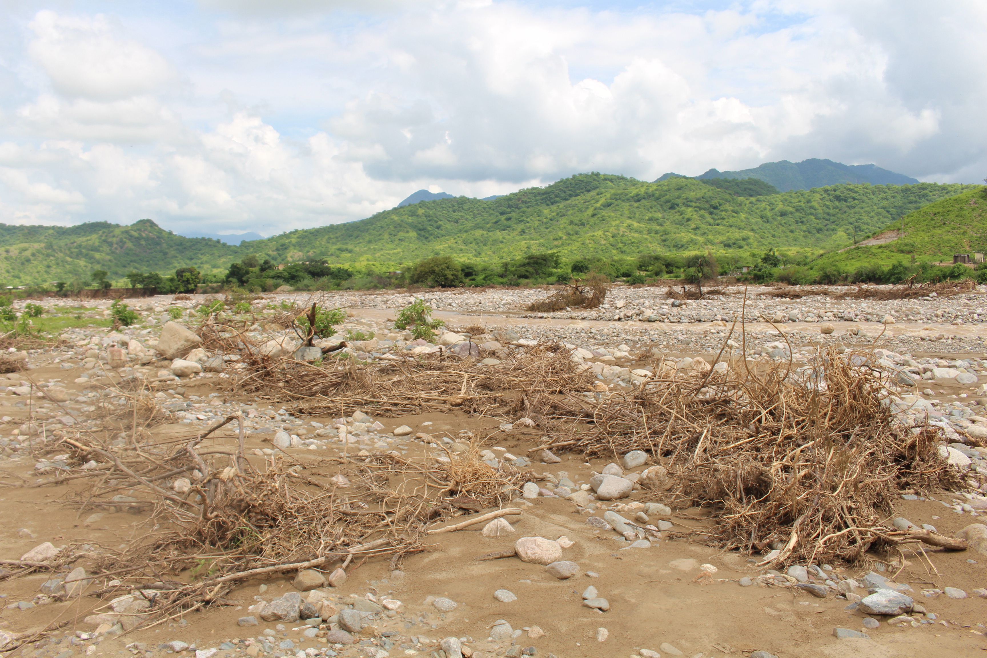 Lugares afectados con las inundaciones por la crecida de la quebrada Majín