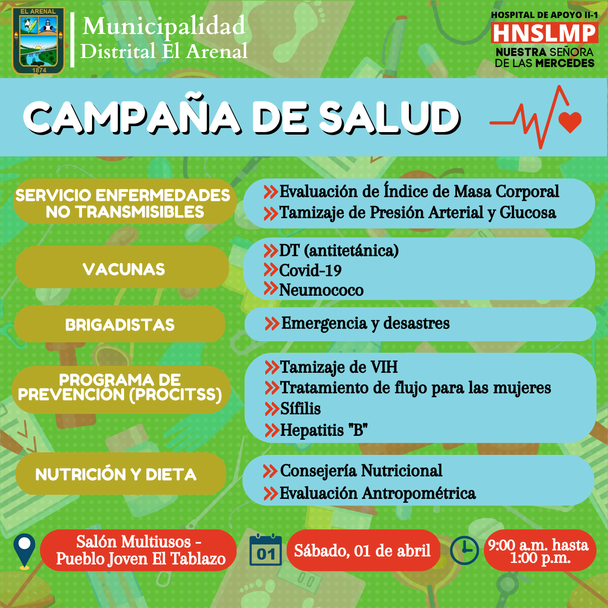 Flyer de la campa帽a de salud.
