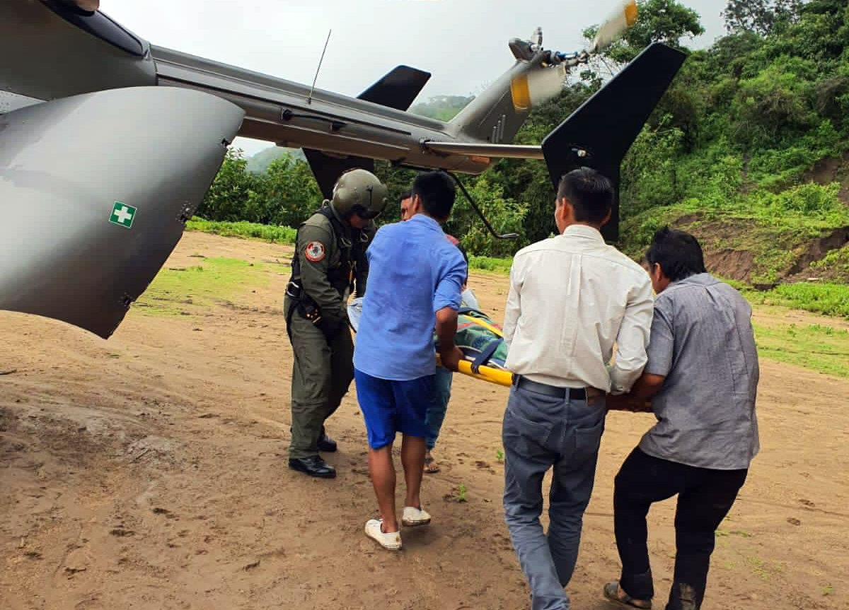 Adulto mayor de Cañaris fue trasladado de emergencia a Chiclayo por puente aéreo.