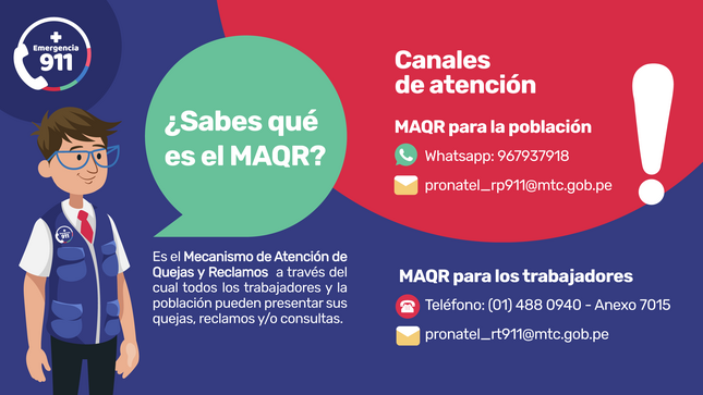 Pieza gráfica con los detalles sobre el Mecanismo de Atención de Quejas y Reclamos