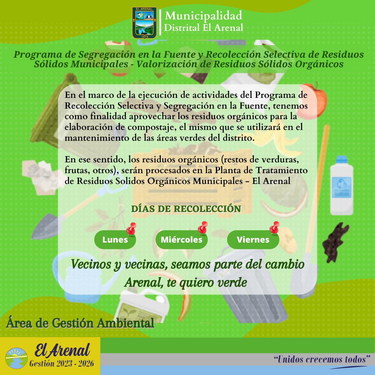 Flyer de los d铆as de recolecci贸n.