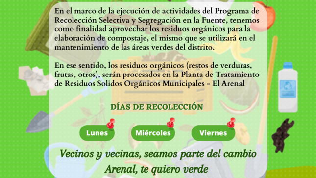 Flyer de los días de recolección. 