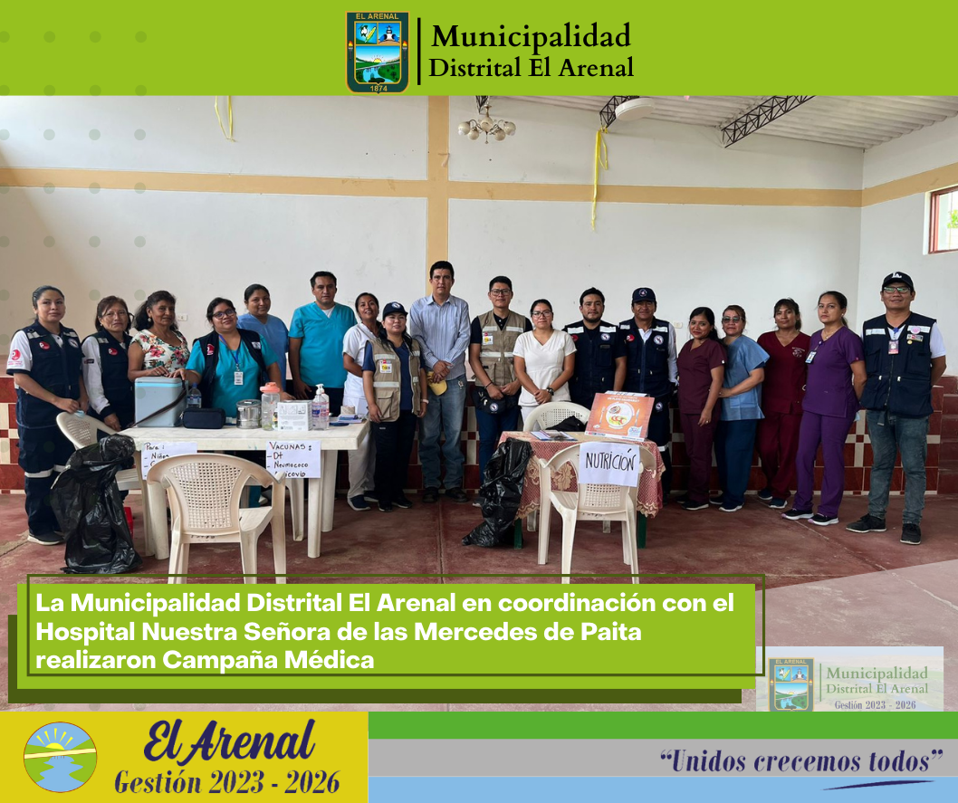 Foto del alcalde con el personal médico.