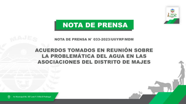 NOTA DE PRENSA N° 033-2023/UIIYRP/MDM
