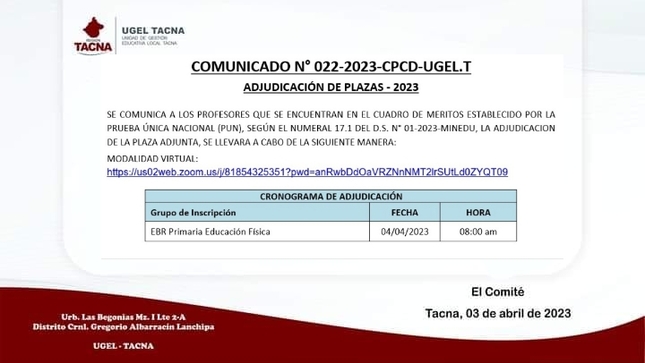 Archivo JPG de comunicado