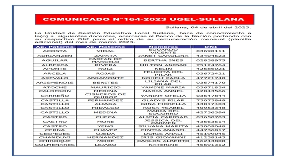 Comunicado N°164