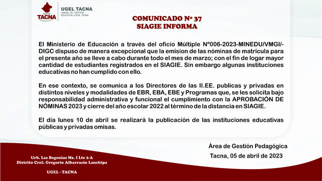 Archivo JPG de comunicado