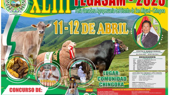 Feria Ganadera Agropecuaria del Distrito De San Miguel - Chingora - 2023