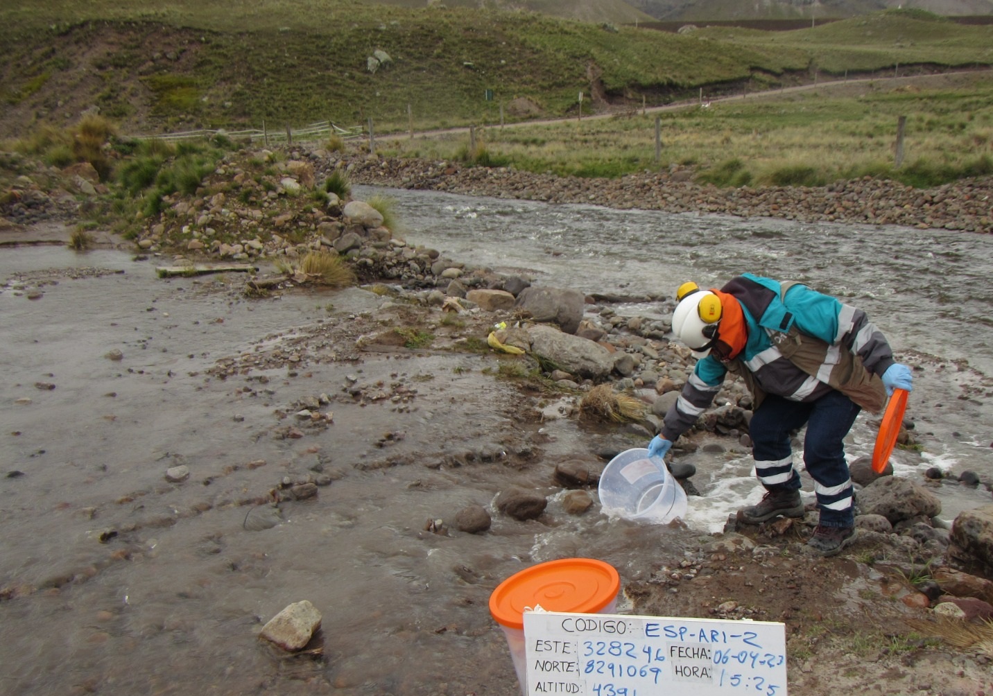 Toma de muestra de agua