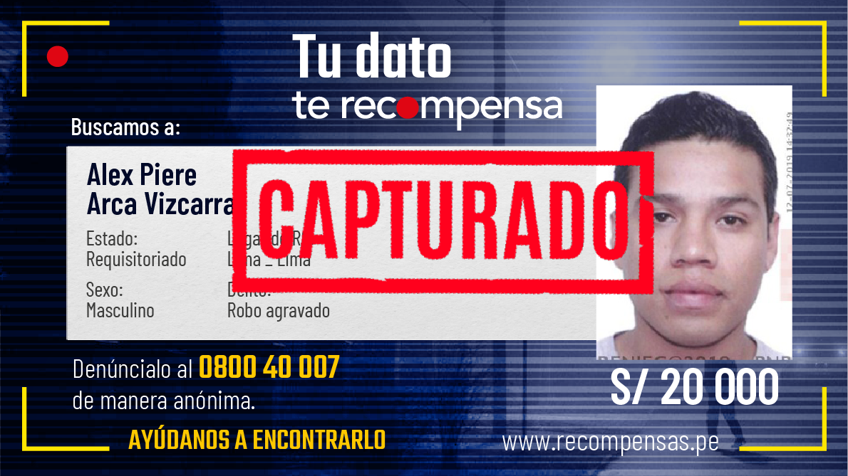 Rostro de sujeto buscado por robo agravado