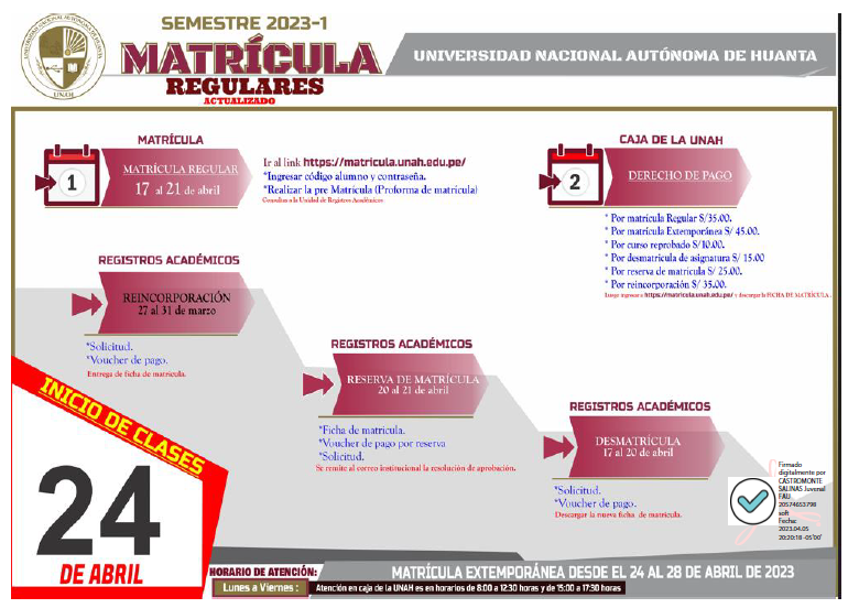 Imagen del proceso de matrícula