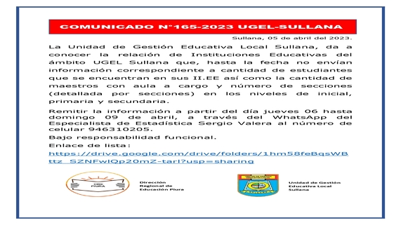 Comunicado N°165