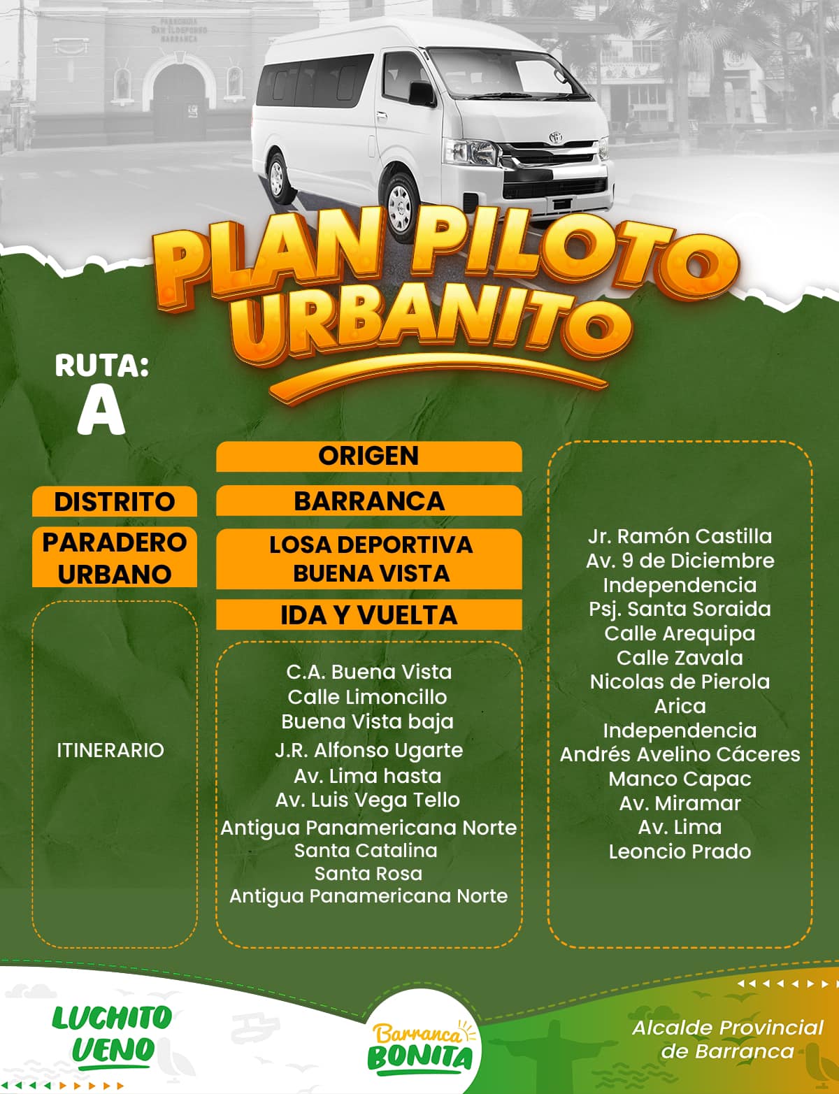 Plan piloto denominado “Urbanito Bca”