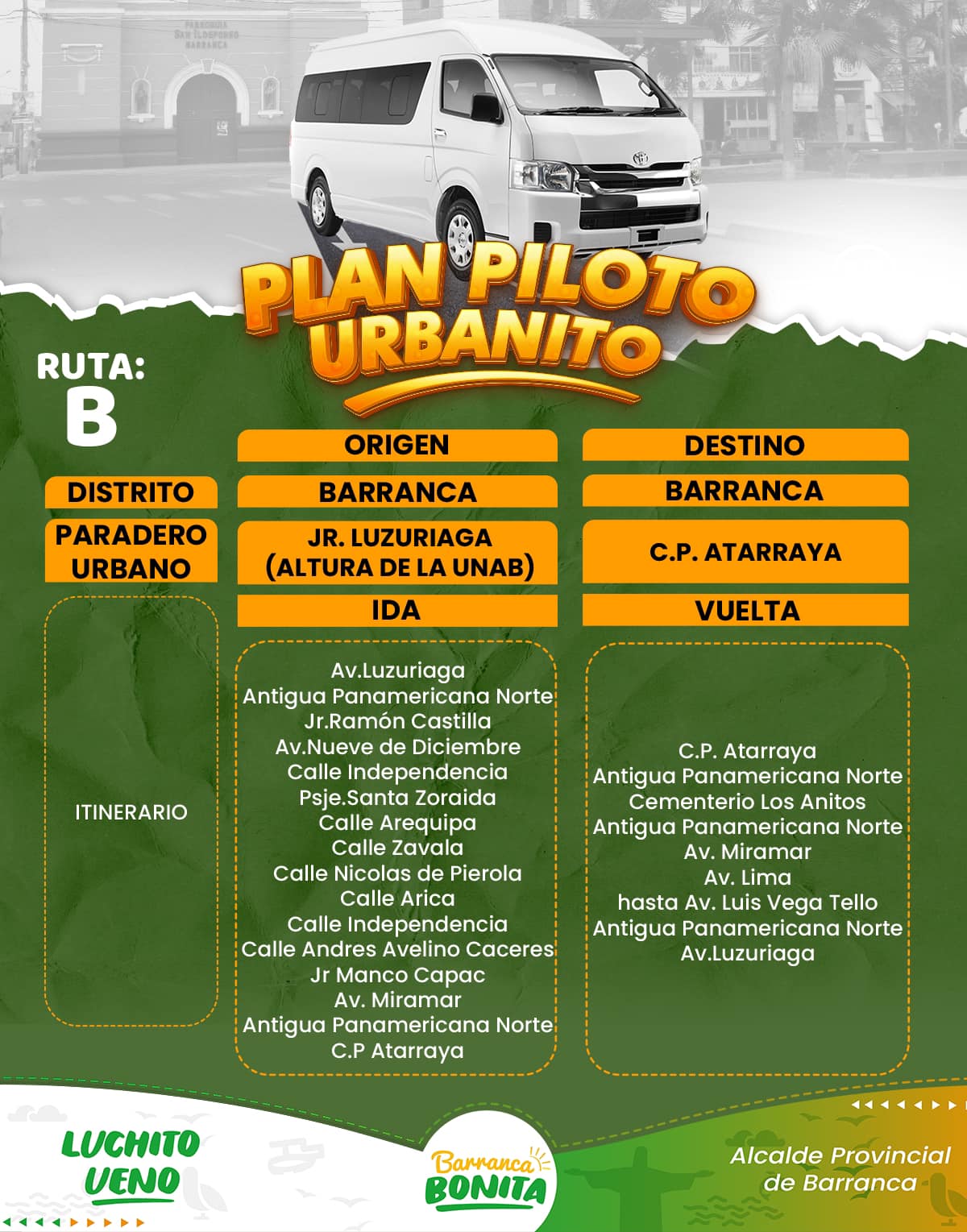 Plan piloto denominado “Urbanito Bca”