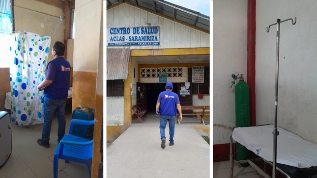 persona entrando a centro de salud 