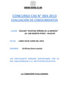 Vista preliminar de documento Lugar de la evaluación de conocimientos CAS 003-2013