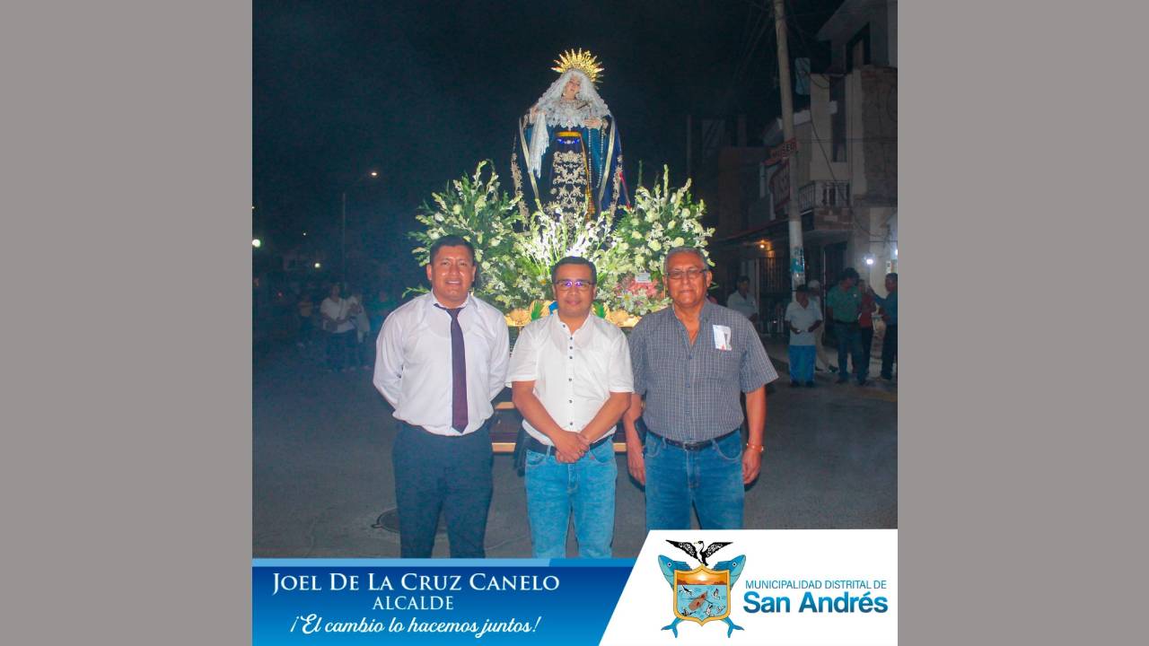 Municipalidad Distrital De San Andrés Realizó La Primera Estación De Dolor A La Virgen De Los Dolores En Su Recorrido Procesional