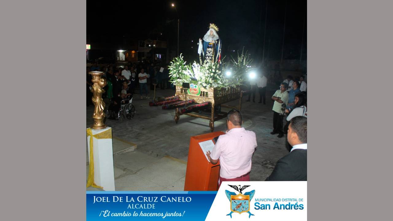 Municipalidad Distrital De San Andrés Realizó La Primera Estación De Dolor A La Virgen De Los Dolores En Su Recorrido Procesional