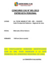 Vista preliminar de documento Lugar de la entrevista personal CAS 001-2013