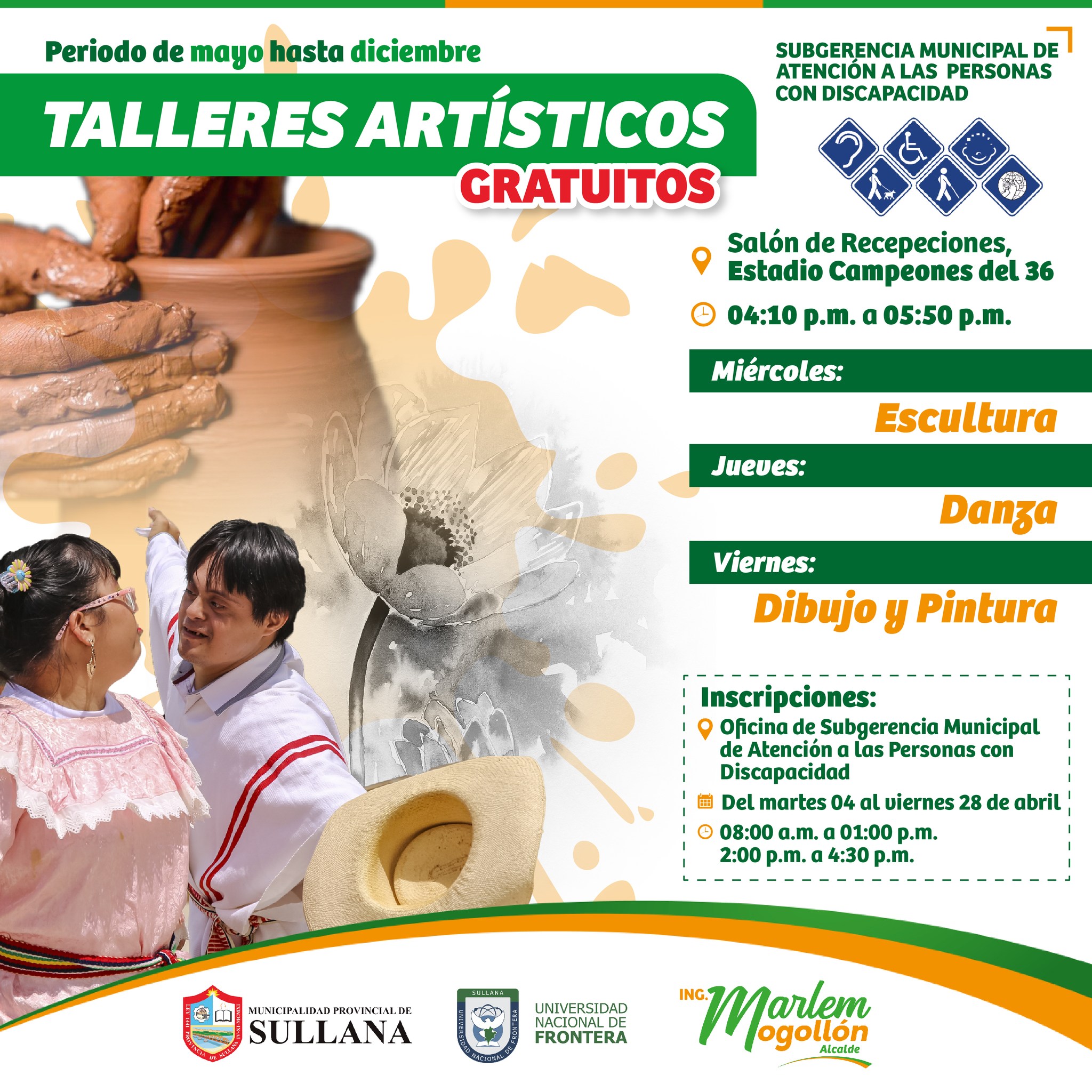 MUNICIPALIDAD DE SULLANA JUNTO A UNIVERSIDAD NACIONAL DE FRONTERA REALIZARÁN TALLERES ARTÍSTICOS GRATUITOS