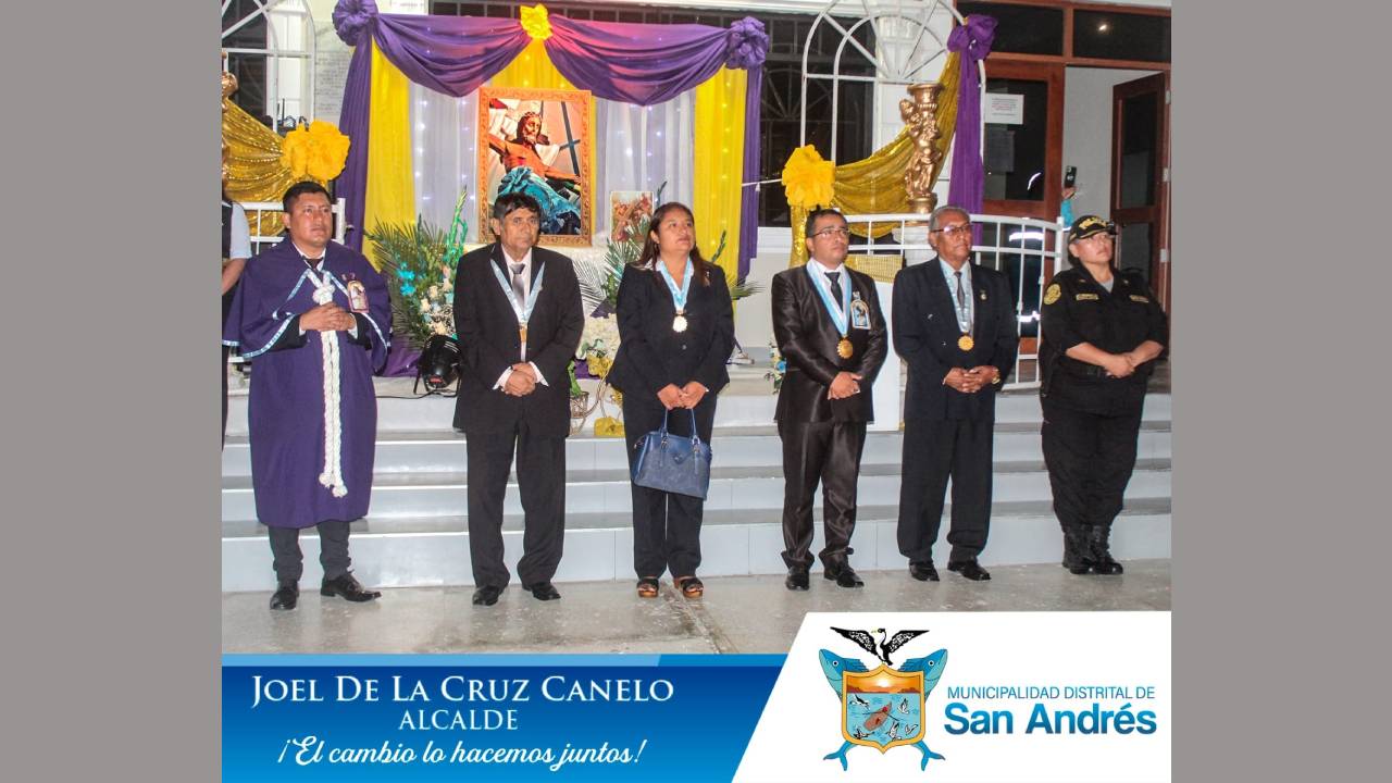 Municipalidad De San Andrés Rindió Homenaje A Nuestro " Cristo Moreno Señor Del Mar" Durante Su Recorrido Procesional.