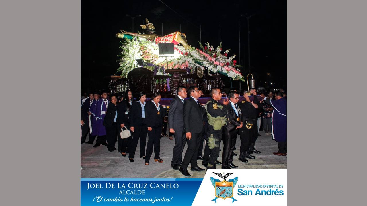 Municipalidad De San Andrés Rindió Homenaje A Nuestro " Cristo Moreno Señor Del Mar" Durante Su Recorrido Procesional.