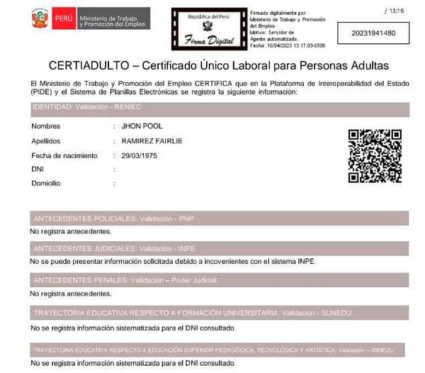 Subgerente de Fiscalizaci贸n cumple con todos los perfiles