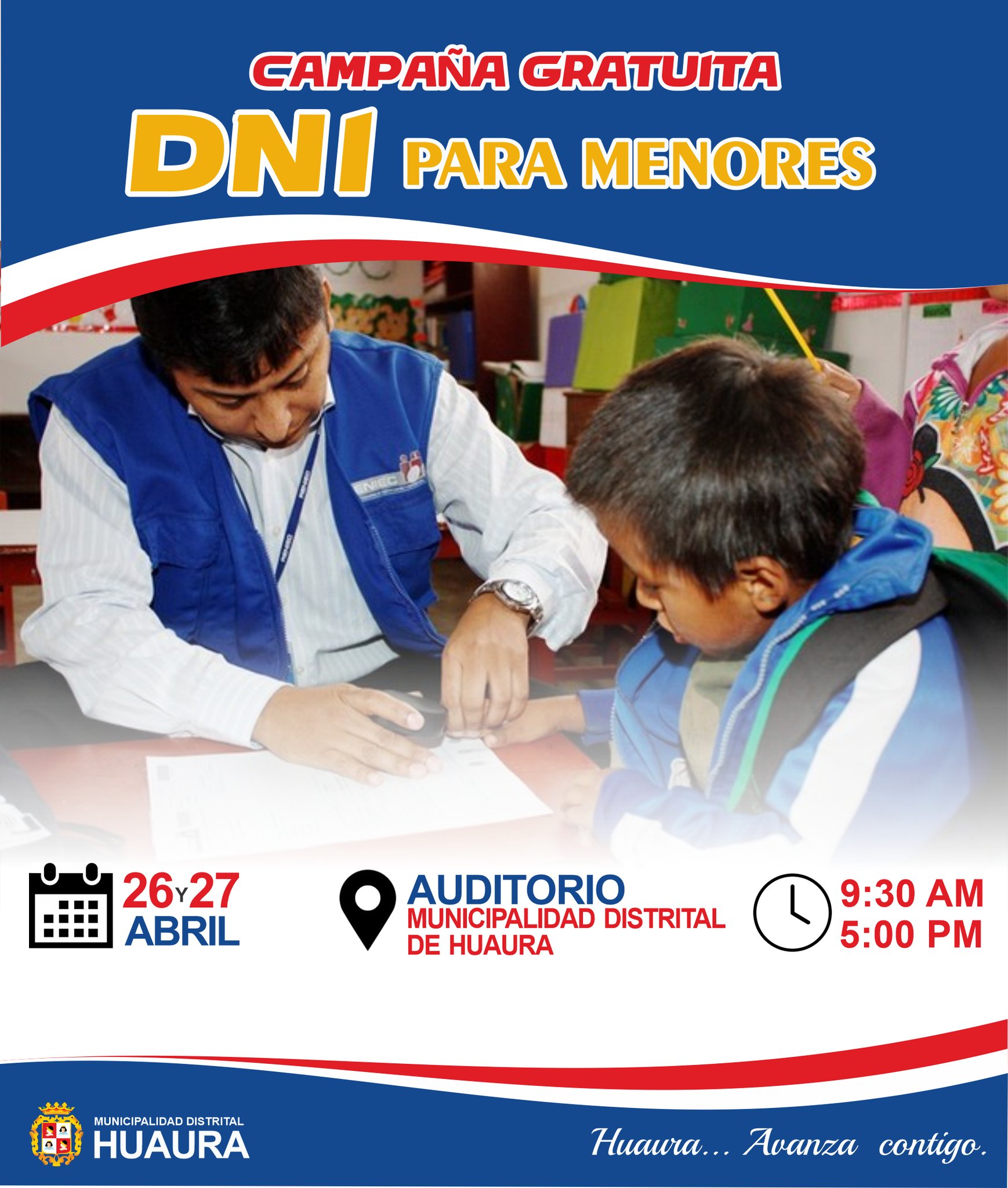 GRAN CAMPAÑA DE DNI GRATUITO DIRIGIDO A MENORES DE EDAD