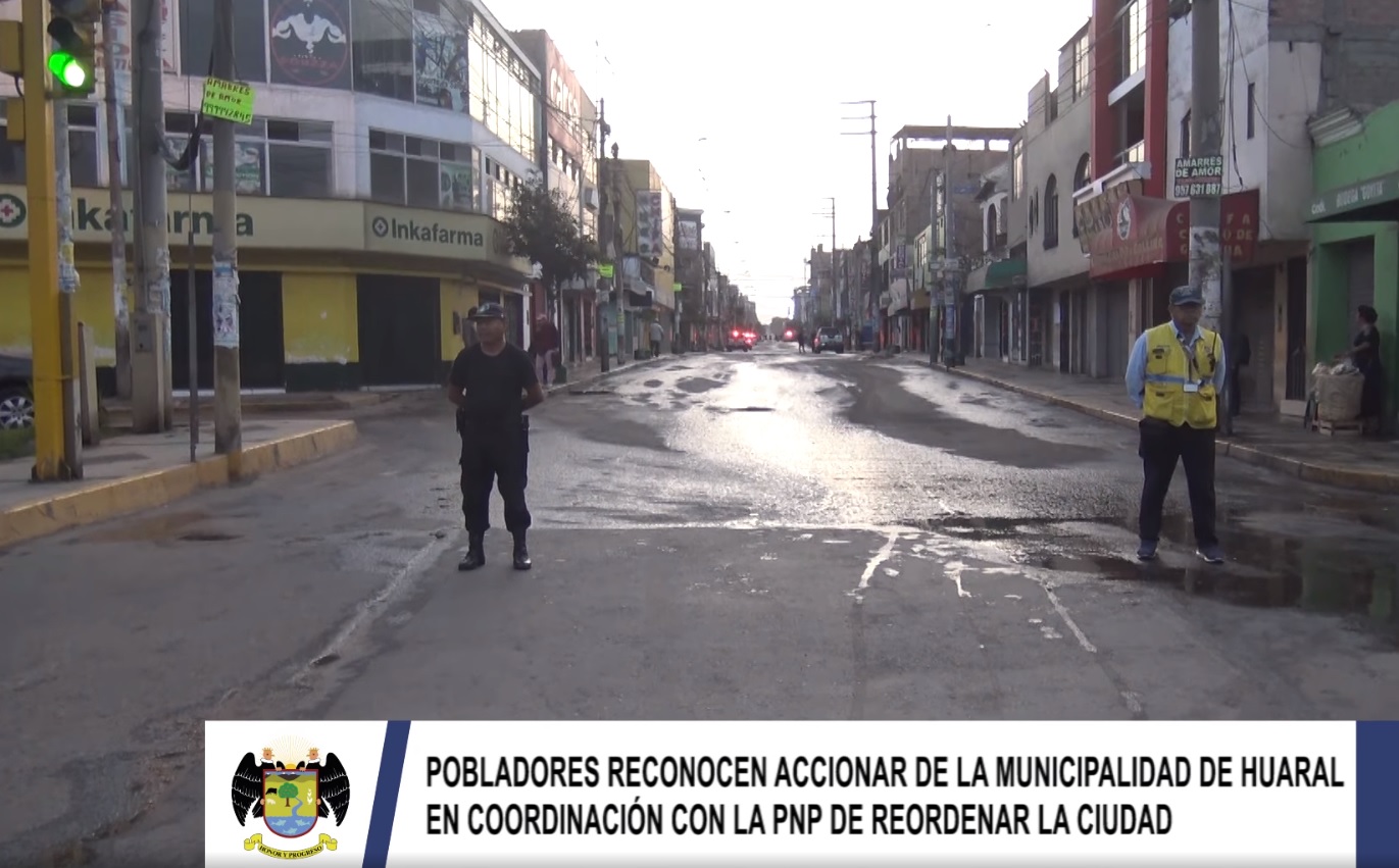 Pobladores reconocen accionar de la Municipalidad de Huaral en coordinación con la PNP para reordenar la ciudad