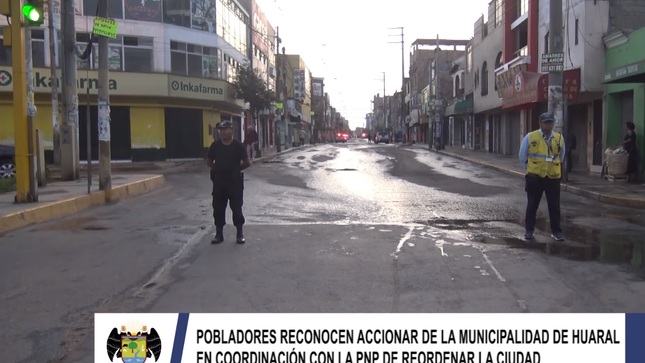 Pobladores reconocen accionar de la Municipalidad de Huaral en coordinación con la PNP para reordenar la ciudad