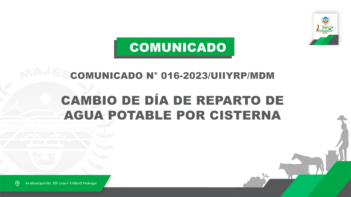 COMUNICADO N° 0016-2023/UIIYRP/MDM