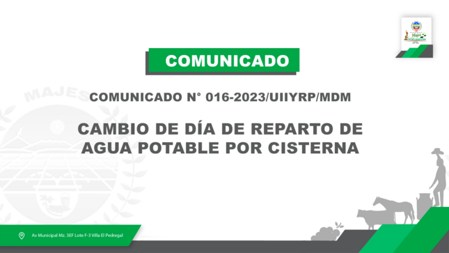 COMUNICADO N° 0016-2023/UIIYRP/MDM