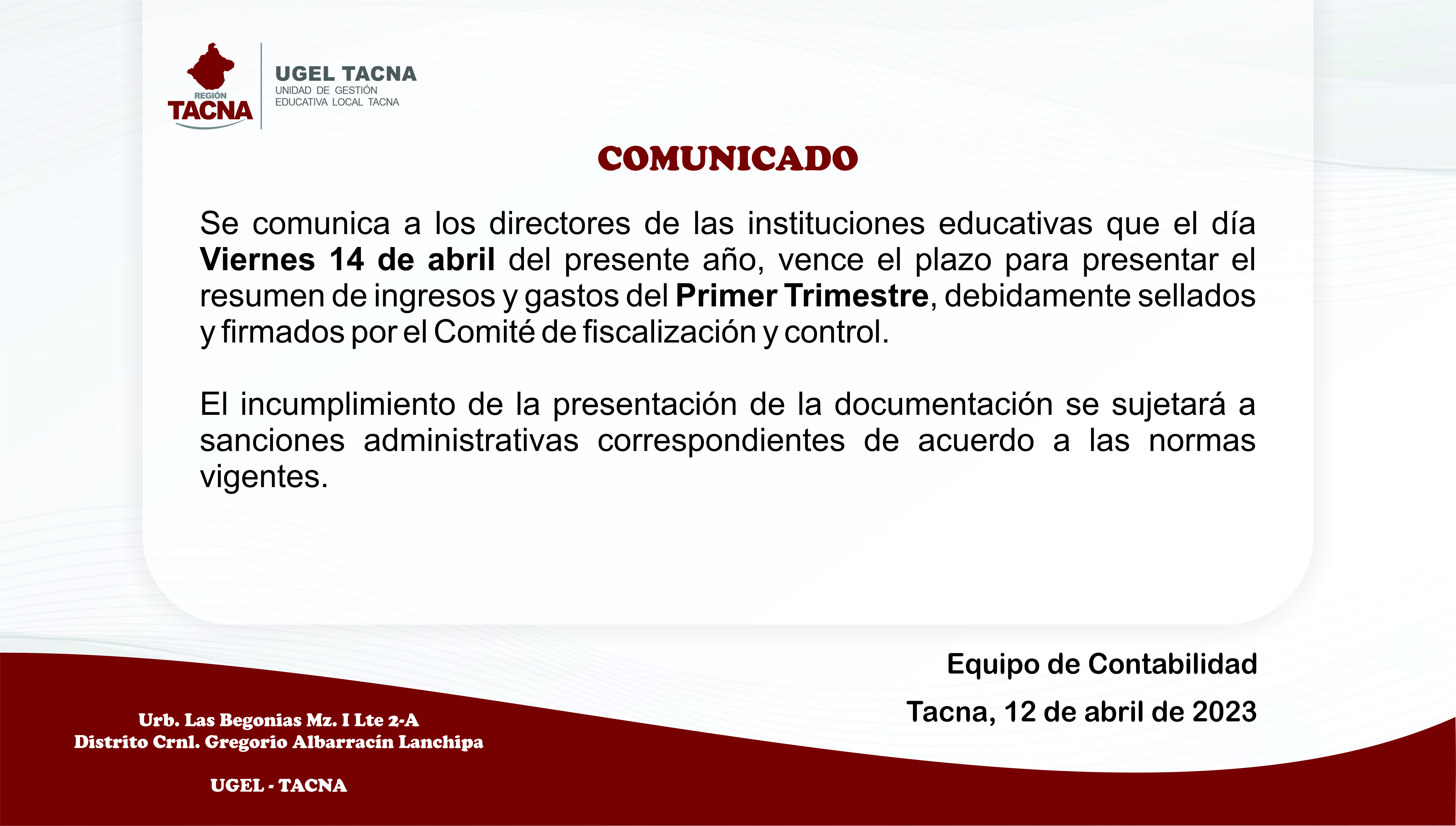 Archivo JPG de comunicado