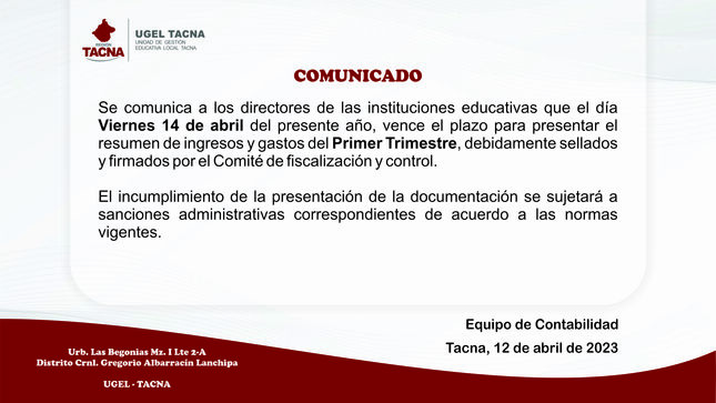 Archivo JPG de comunicado