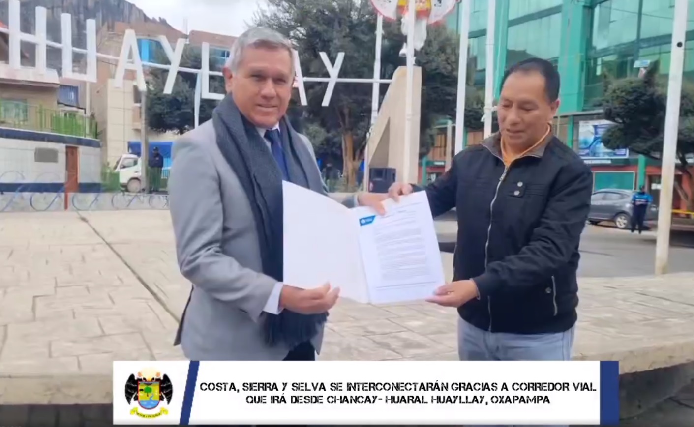 Alcalde Fernando Cárdenas viajó a Huayllay por carretera que nos unirá con la sierra y selva del país