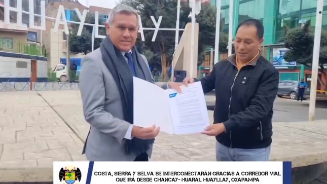 Alcalde Fernando Cárdenas viajó a Huayllay por carretera que nos unirá con la sierra y selva del país