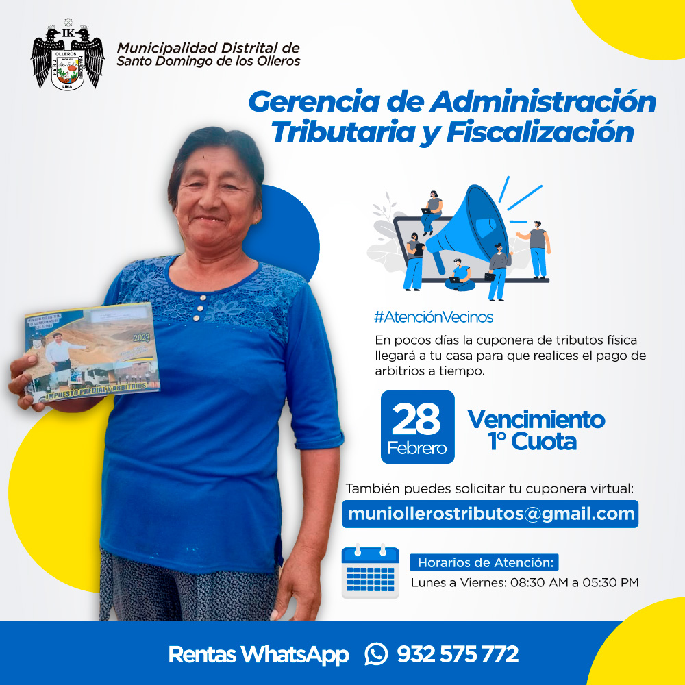 vencimiento del pago de impuestos predial y arbitrios.