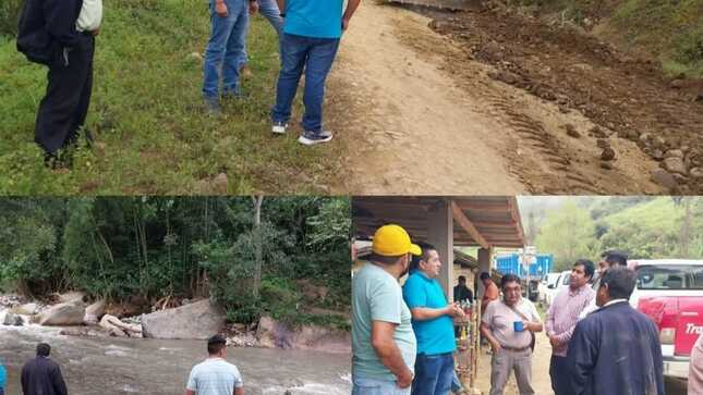 Maquinaria del Gore Piura apoyará en trabajos de limpieza de la vía alterna para Huancabamba desde Salitral.