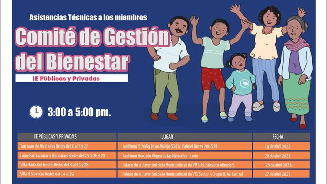 Asistencias Técnicas a los miembros del Comité de Gestión del Bienestar de las IE Públicas y Privadas