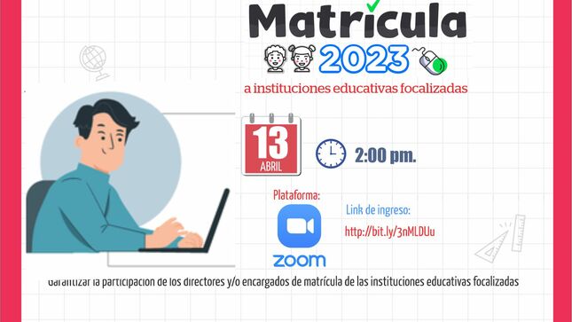 Reunión de trabajo sobre matricula 2023 de las instituciones educativas focalizadas