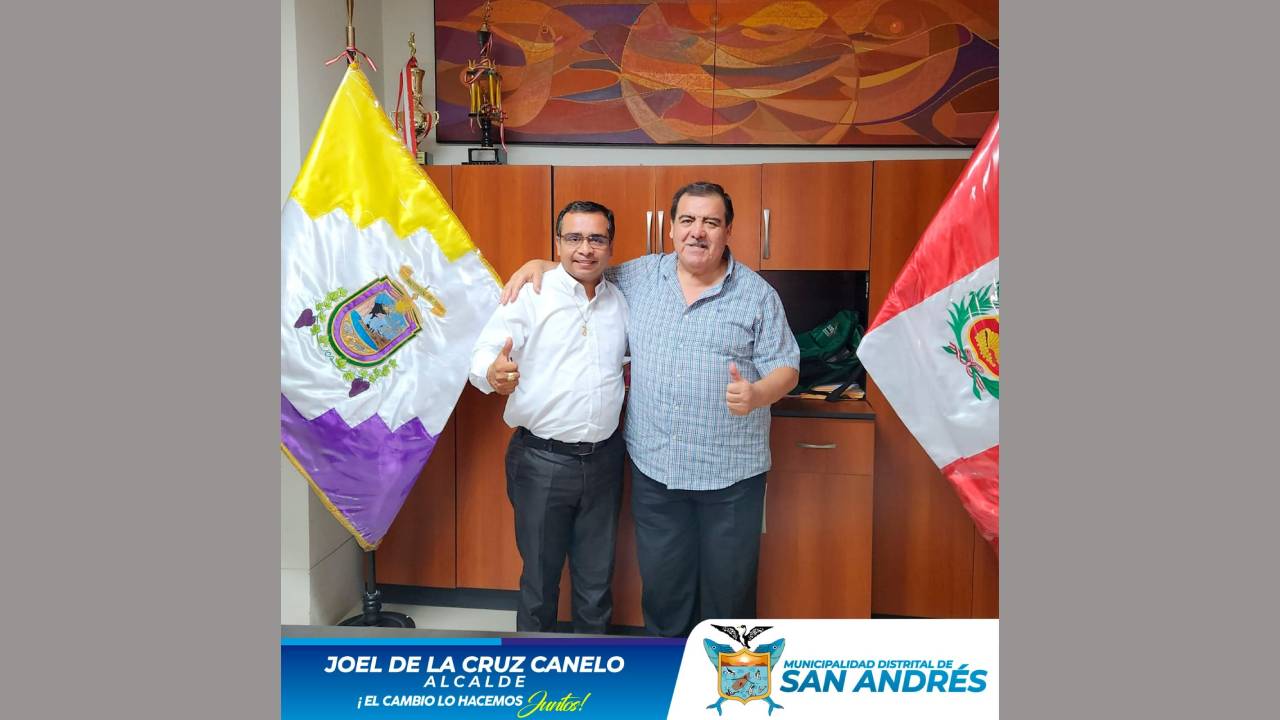 Alcalde Joel De La Cruz Canelo Se Reune Con El Gobernador Regional De Ica, Dr. Jorge Hurtado Para Gestionar Proyectos A Favor De San Andrés